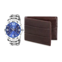 MARKQUES Men Silver-Toned & Brown Textured Accessory Gift Set-16