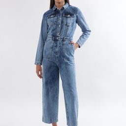 ELLE Shirt Collar Pure Cotton Basic Jumpsuit-50