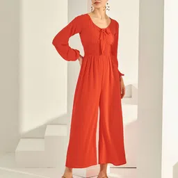 By The Bay Round Neck Smocked Basic Jumpsuit-image-73