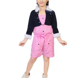 BAESD Girls Shoulder Straps Cotton Playsuit With Jacket-52