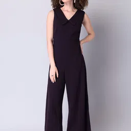 FabAlley V-Neck Collared Pure Cotton Basic Jumpsuit-42