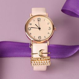 HAUTE SAUCE by  Campus Sutra Analogue Watch With Crescent Moon Watch Charm AW23_HSCW5097-9