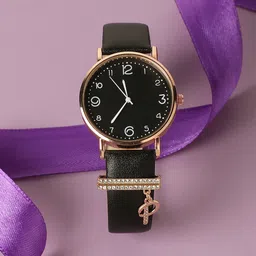 HAUTE SAUCE by  Campus Sutra Round Analogue Watch With PInitial Watch Charm AW23_HSCW5089-image-8