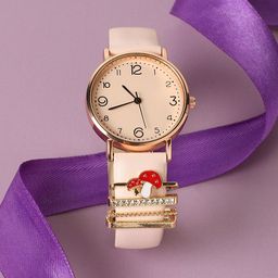 HAUTE SAUCE by  Campus Sutra Round Analogue Watch With Mushroom Watch Charm AW23_HSCW5096-47