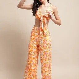 Claura Abstract Printed Beachwear Set-image-21