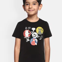 Puma Boys Black Printed Round Neck T-shirt-image-75