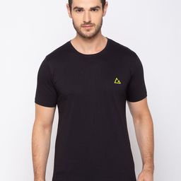 GIORDANO Men Black Solid Round Neck T-shirt-image-80