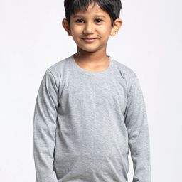Friskers Boys Grey Solid T-shirt-image-108