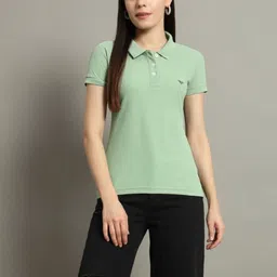 RISS Women Polo Collar Pockets T-shirt-picture-45