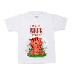 KNITROOT Kids White & Rust Printed T-shirt-21