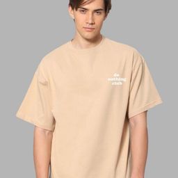 Besick Men Typography Printed Round Neck Oversized T-shirt-image-95