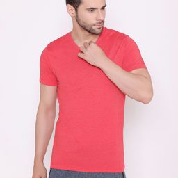 BODYACTIVE Men Red V-Neck T-shirt-image-12