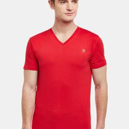 BODYACTIVE V-Neck Short Sleeves Cotton T-shirt-image-15
