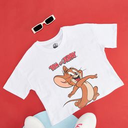 Pantaloons Junior Girls Tom & Jerry Printed Cotton T-shirt-image-96