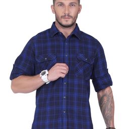 USMC Relaxed Cotton Casual Checked Shirt-picture-16