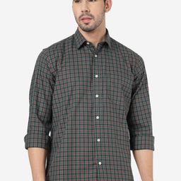 Greenfibre Micro Checked Cotton Casual Shirt-image-72