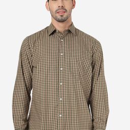 Greenfibre Micro Checked Cotton Casual Shirt-image-127