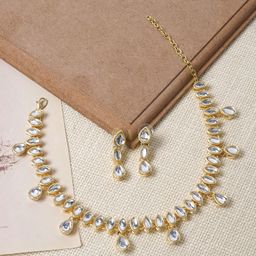 TEEJH Gold-Plated Kundan Studded Jewellery Set-image-21