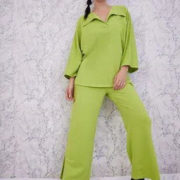 Athena V-Neck Top With Trousers-image-77
