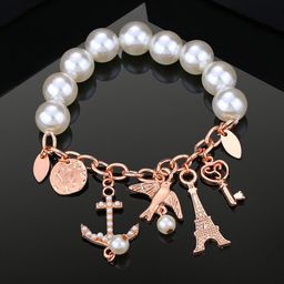 Estele Artificial Beads Rose Gold-Plated Bracelet-image-79