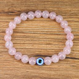 Young & Forever Unisex Pink & White Brass Tigers Eye Handcrafted Bracelet-47