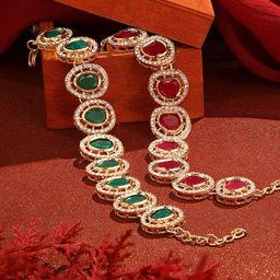 Zaveri Pearls Set of 2 Gold-Plated Wraparound Bracelet-99
