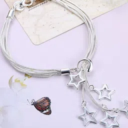 DIVASTRI Women Silver-Plated Wraparound Bracelet-46