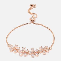 Aazeen Rose Gold-Plated American Diamond Wraparound Bracelet-image-44