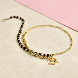 BeAbhika Gold-Plated Mangalsutra Link Bracelet-1