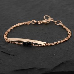 Carlton London Black Gold-Plated Beaded Dualstrand Bracelet-image-61