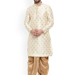 Sydney Heights Ethnic Motifs Woven Design Mandarin Collar Kurta with Dhoti Pants-38