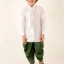 JBN Creation Boys Mandarin Collar Straight Kurta & Dhoti Pants-65
