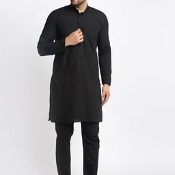 Jompers Mandarin Collar Pure Cotton Kurta with Pyjamas-image-53