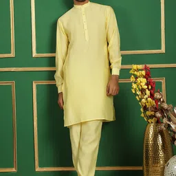 Jompers Band Collar Long Sleeves Straight  Kurta with Pyjamas-image-43