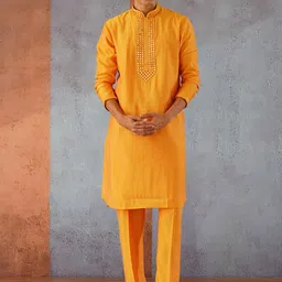 KALPRAAG Haldi Mirror Embroidered Kurta Set-image-4