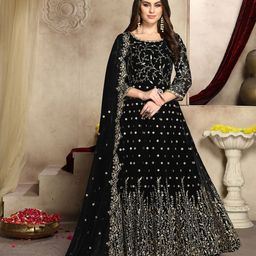 ODETTE Embroidered Semi Stitched Kurta Set-image-66