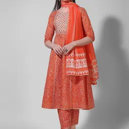 Berrylicious Printed Panelled Anarkali Thread Work Kurta with Trousers & Dupatta-picture-40