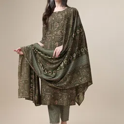 Berrylicious Ethnic Motifs Printed Regular Kurta with Trousers & With Dupatta image 1