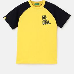 United Colors of Benetton Boys Colourblocked Raglan Sleeves Pure Cotton T-shirt-picture-22