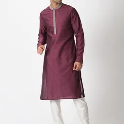 Saffron Threads Mandarin Collar Long Sleeves Kurta-image-56