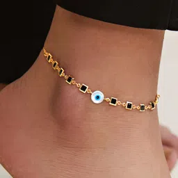 MINUTIAE Gold-Plated Stone Studded Anklet-image-24
