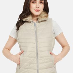 METTLE Mock Collar Faux Fur Trim Padded Jacket-picture-40