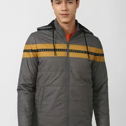 Van Heusen ACADEMY Men Grey & Yellow Padded Jacket-picture-23