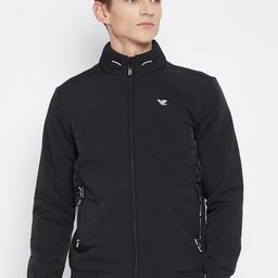 Camey Men Black Solid Lightweight Bomber Jacket-image-62