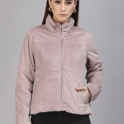 Gipsy Self Design Mock Collar Lightweight Bomber Jacket-10