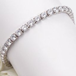 GIVA 925 Sterling Silver Cubic Zirconia Rhodium-Plated Cubic Zirconia Bracelet-image-30
