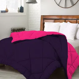 RF RELAXFEEL Blue & Pink Microfiber Heavy Winter 233 GSM Reversible Single Bed Quilt-image-9