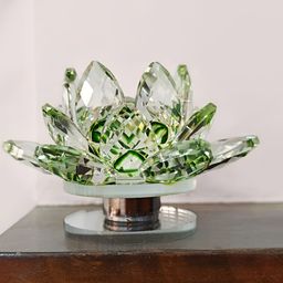 Shubhanjali Green Crystal Lotus Showpiece-image-64