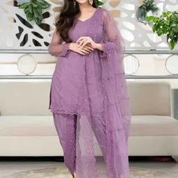 Label Shaurya Sanadhya Ethnic Motifs Embroidered Sequined Kurta with Dhoti Pants & Dupatta-19