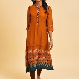 W Ethnic Motifs Printed Thread Work Kurta with Leggings-picture-30